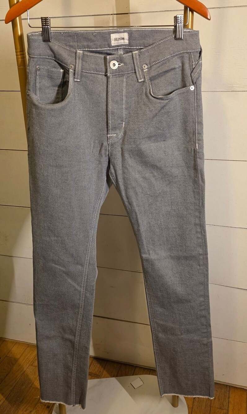 Hudson Jeans Size 30 Blue White Striped Denim Pants